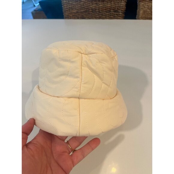 Quilted Ivory Bucket Hat By Lack Of Color S-M 100% Polyester Lightweight & Styli main image 6